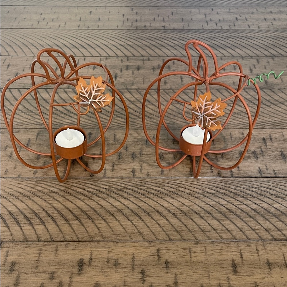 Autumn Pumpkin Candle Holders